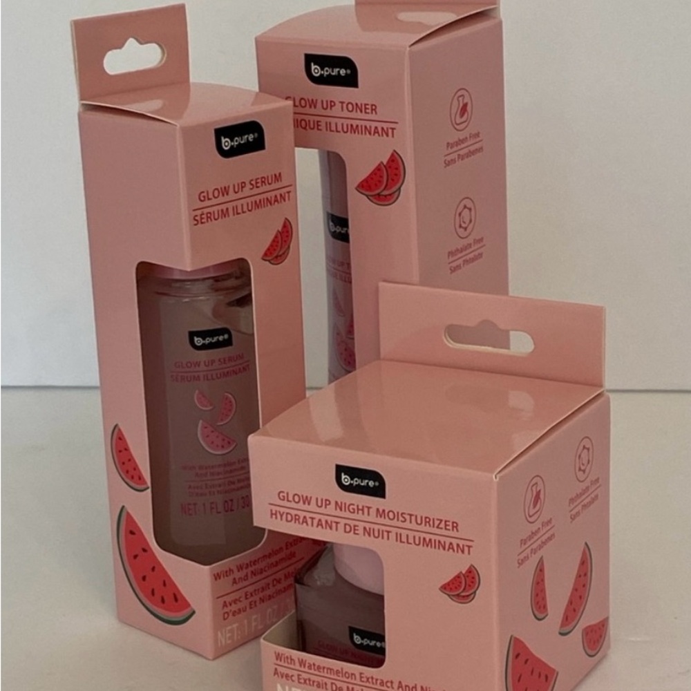 b-pure Watermelon Glow Up Skincare Set (Toner, Serum & Night Moisturizer) - Picture 2 of 9